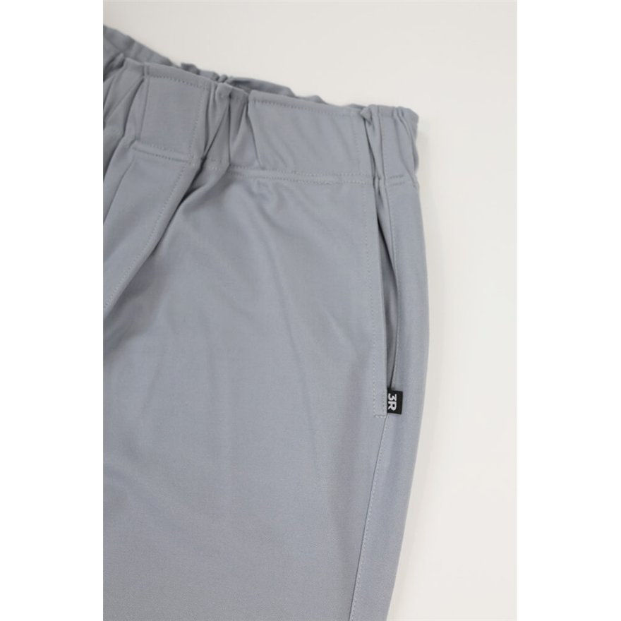 Spodnie męskie CASUAL szare z prostą nogawką i regulacją w pasie