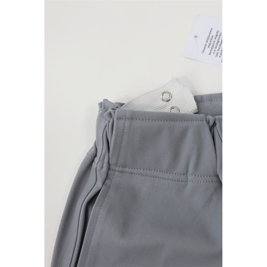 Spodnie męskie CASUAL szare z prostą nogawką i regulacją w pasie