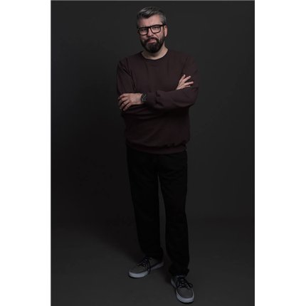 Spodnie męskie CASUAL czarne z prostą nogawką i regulacją w pasie