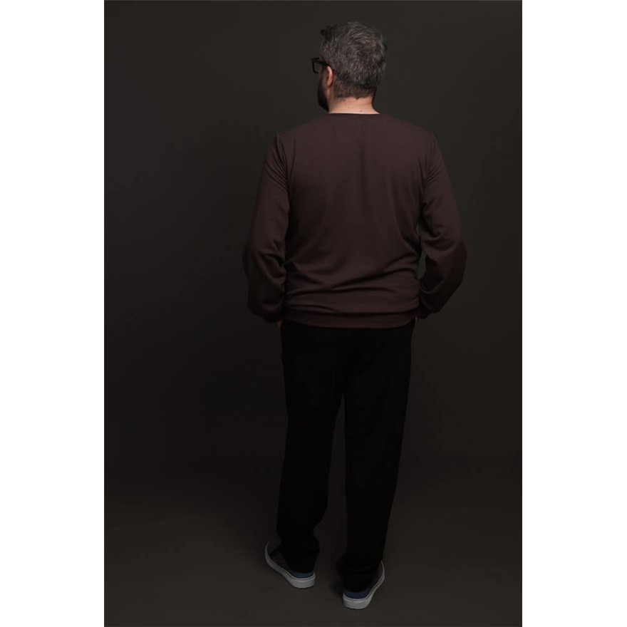 Spodnie męskie CASUAL czarne z prostą nogawką i regulacją w pasie