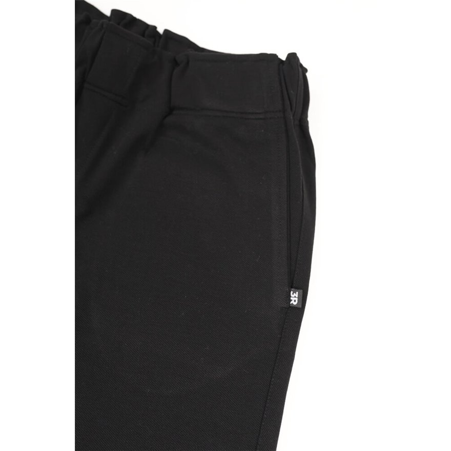 Spodnie męskie CASUAL czarne z prostą nogawką i regulacją w pasie