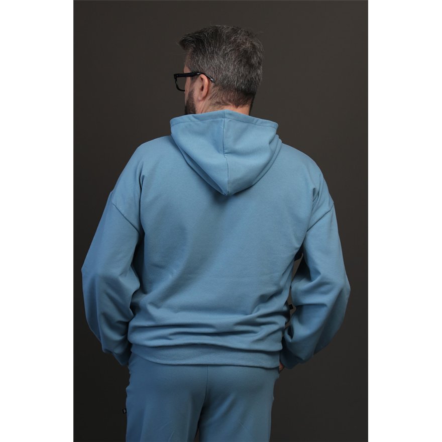 Bluza męska MOVE niebieska na meszku z ukryta kieszenią na telefon