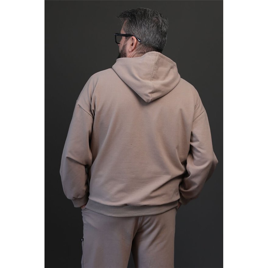 Bluza męska MOVE beżowa na meszku z ukryta kieszenią na telefon