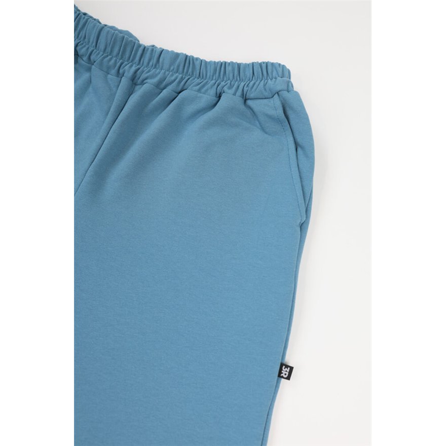 Spodnie ocieplane męskie MOVE niebieskie na meszku ze ściągaczami regulowane w pasie