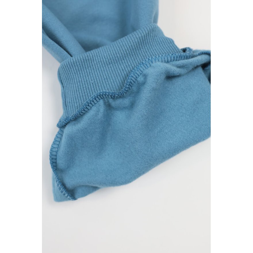 Spodnie ocieplane męskie MOVE niebieskie na meszku ze ściągaczami regulowane w pasie