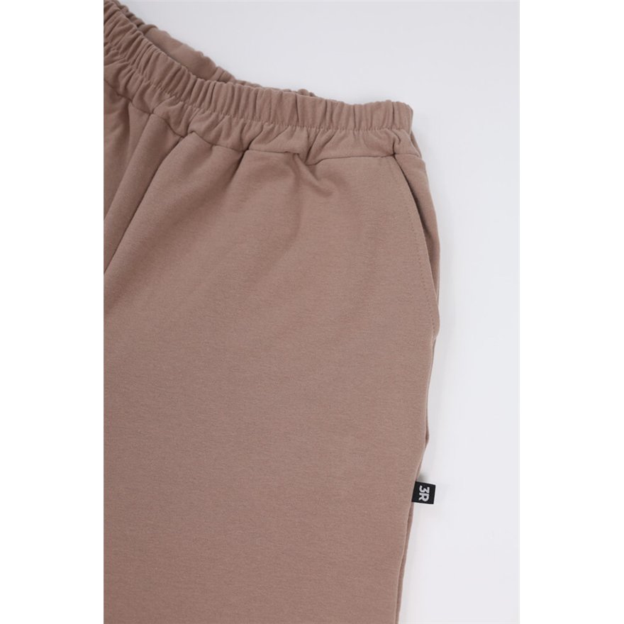 Spodnie ocieplane męskie MOVE beżowe na meszku ze ściągaczami regulowane w pasie