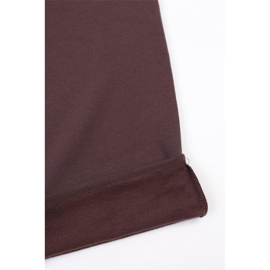 Spodnie ocieplane męskie BEAT brązowe na meszku, proste nogawki, wysoki stan, regulowane w pasie