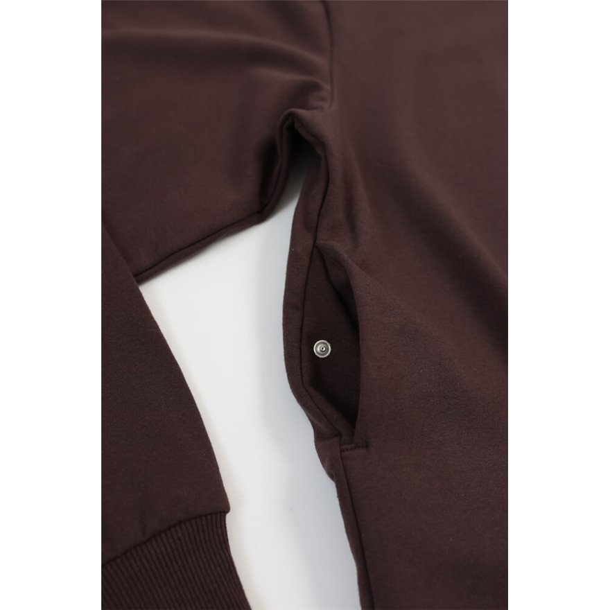 Bluza męska BEAT brązowa na meszku z ukrytą kieszenią na telefon