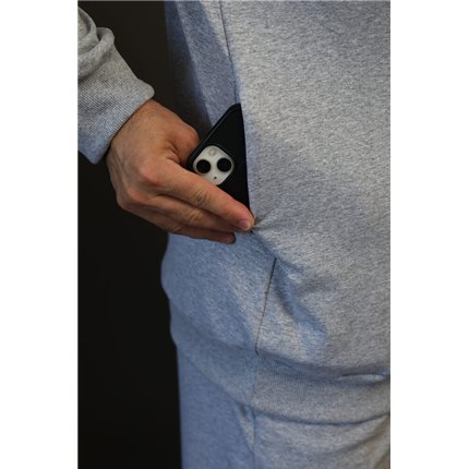 Bluza męska BEAT szara na meszku z ukrytą kieszenią na telefon