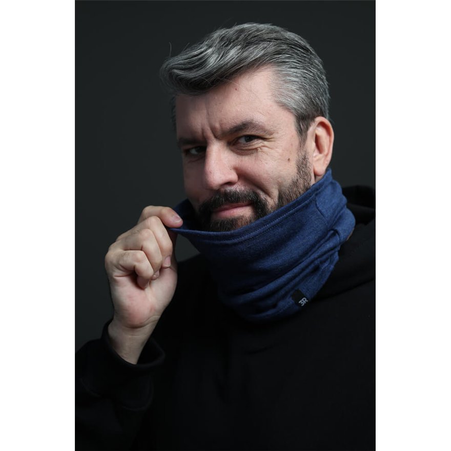 Merino komin męski jeansowy 100% wełna, one size