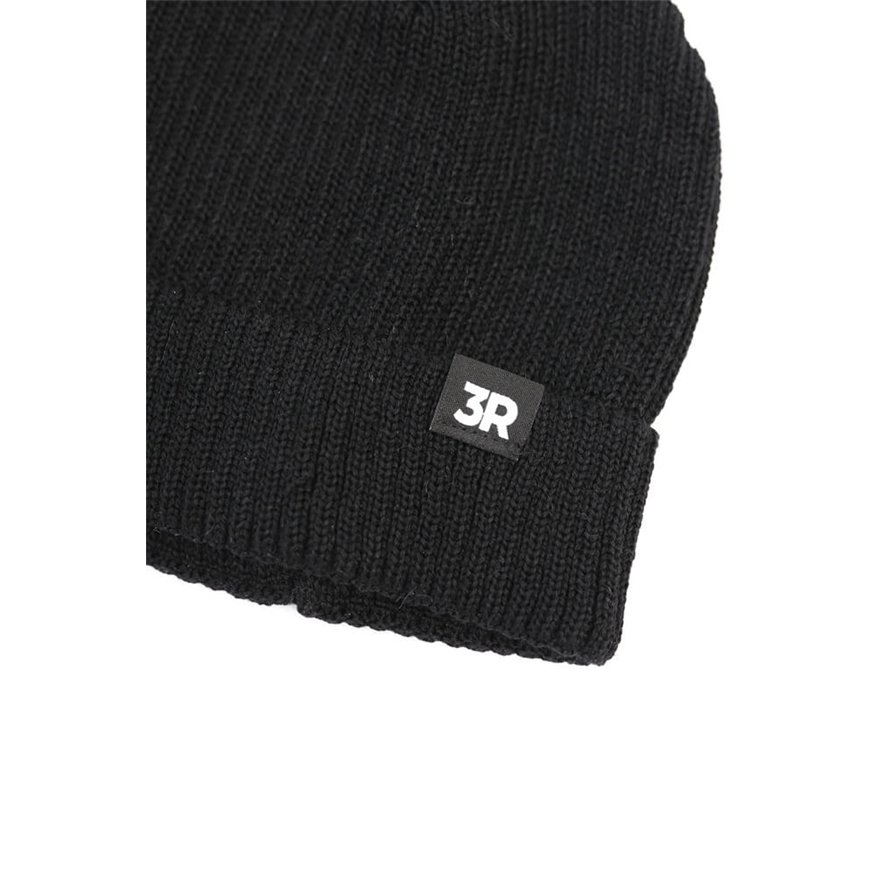 Merino czapka męska czarna 100% wełna